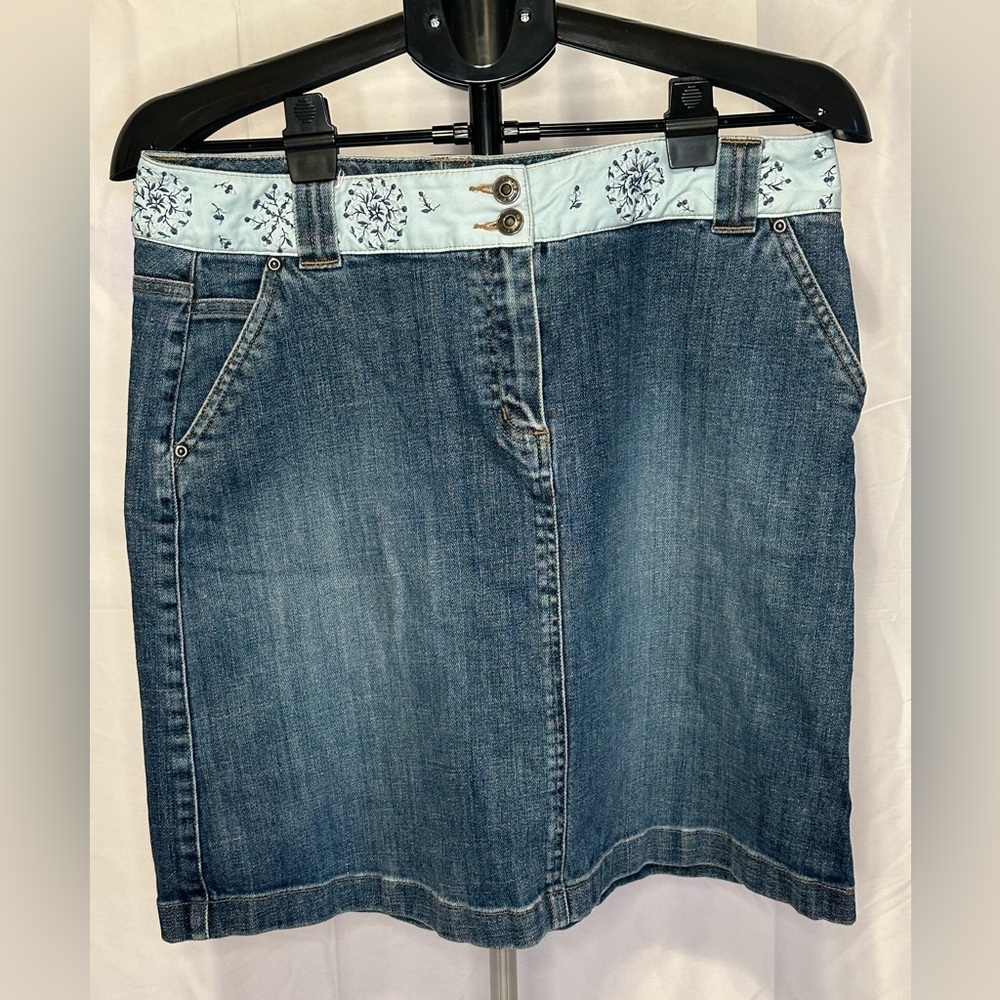 Talbots Denim Skirt with Light Blue Waistband